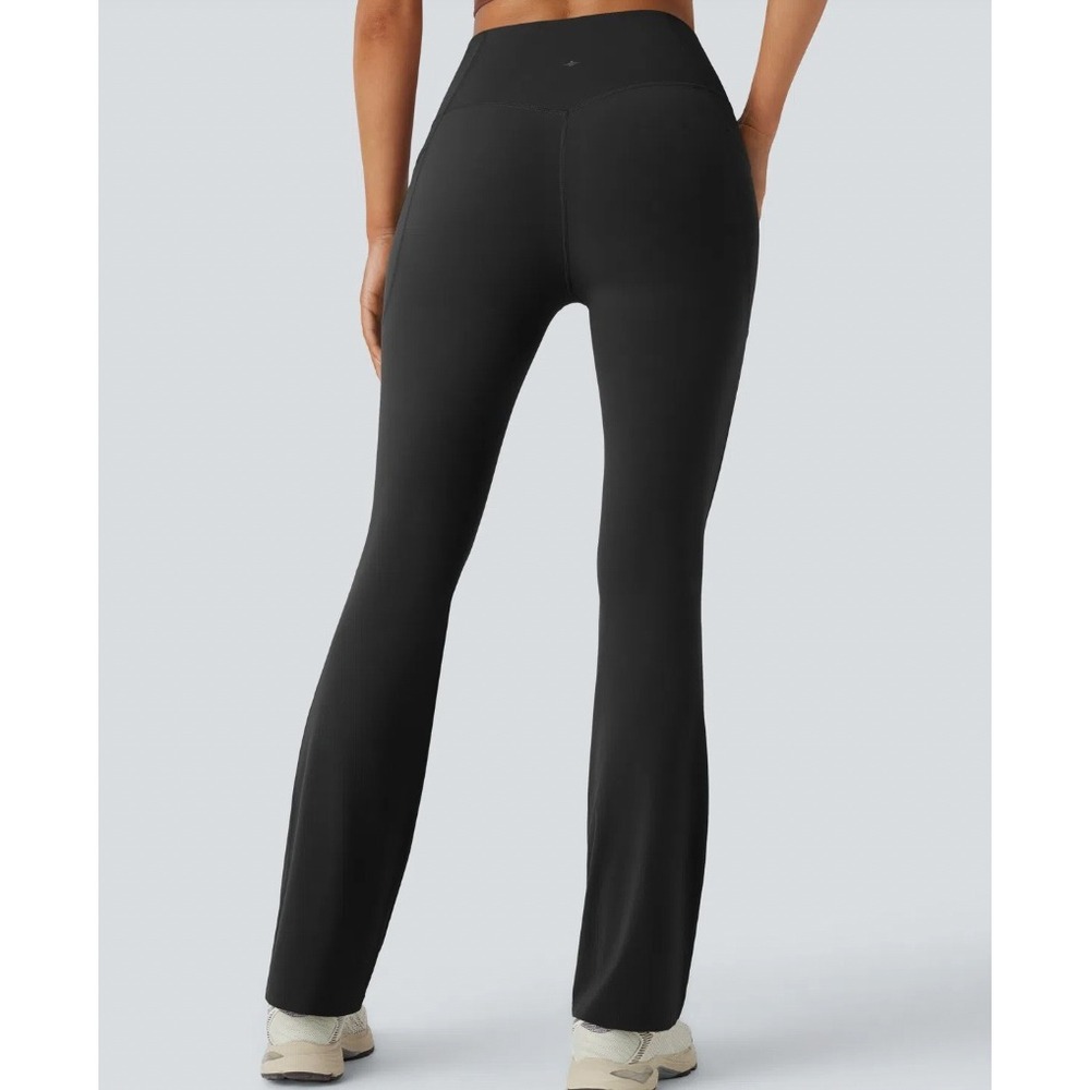 Halara UltraSculpt High Waisted Flare Leggings Black Petite XL NWT